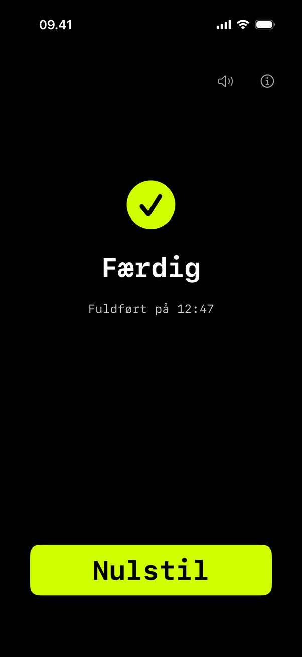 Færdig. Fuldført på 12:47.